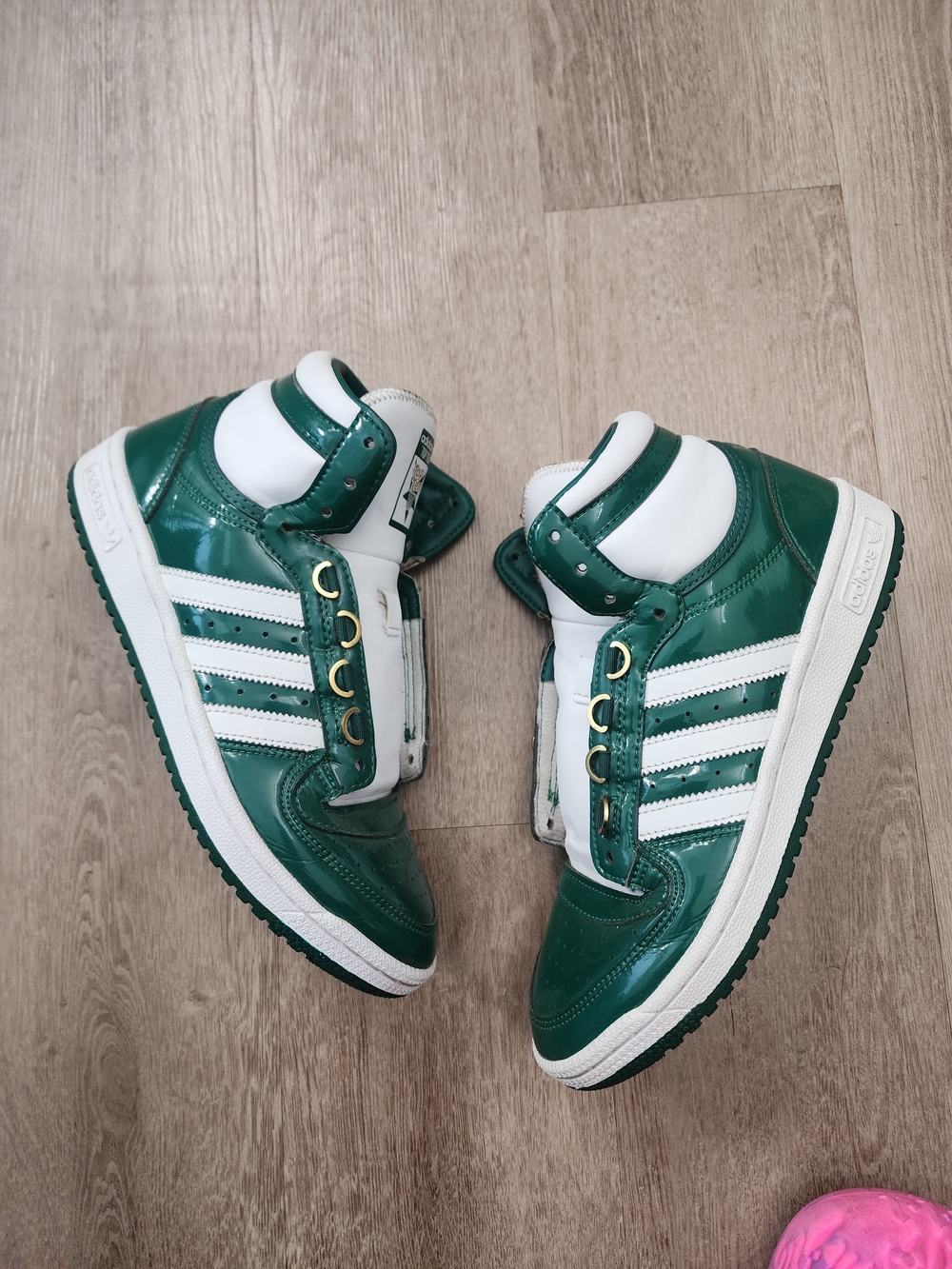 adidas Top Ten Patent Green High-Top Sneakers